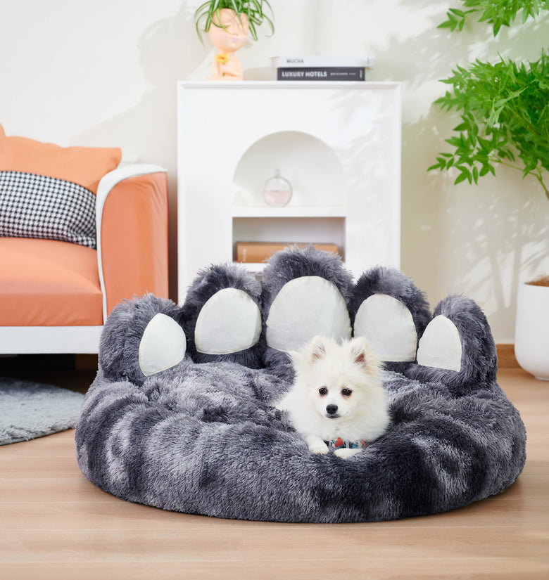 Cute Dog Bear Paw Shape Dog Bed, Dog Beds & Furniture For Small And Medium Dogs, Cozy Plush Cute Cat Beds For Indoor Cats